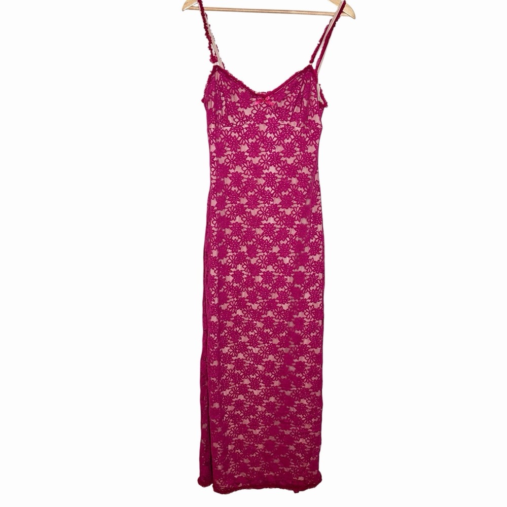 Runaway The Label Sarta Lace Maxi Slip Dress Berry Womens Sz XL Babydoll Formal